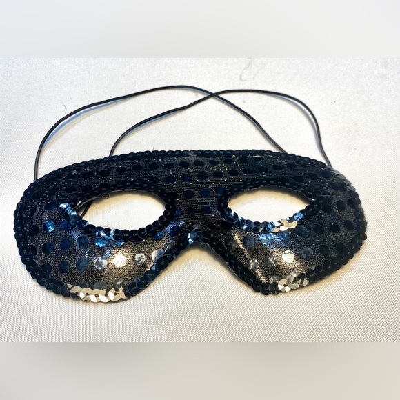 MASK Black Glitter Venetian Masquerade Dance Costume Mask - Picture 2 of 6